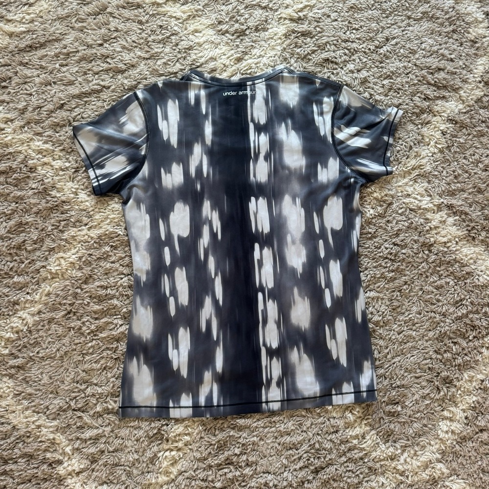 Under Armour HeatGear Womens Large Fitted Short Sleeve Abstract Print Gym Shirt - Picture 2 of 5